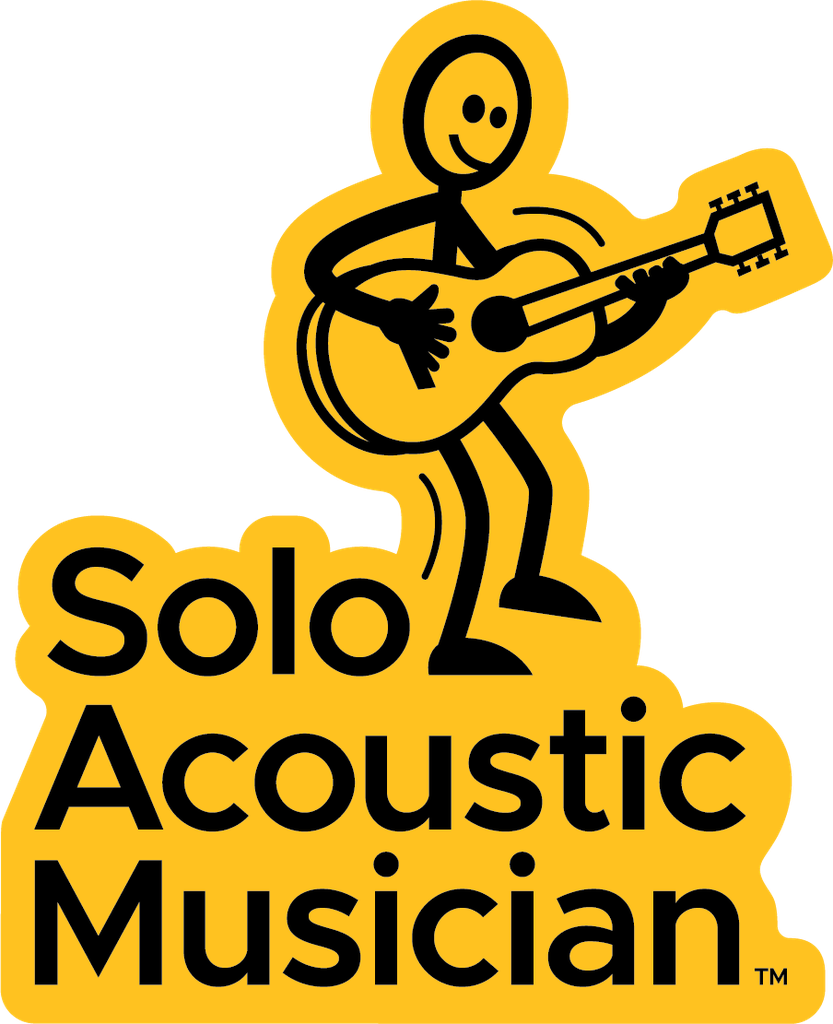 Solo Acoustic Musician Logo Sticker (Custom Cut 4" x 4")