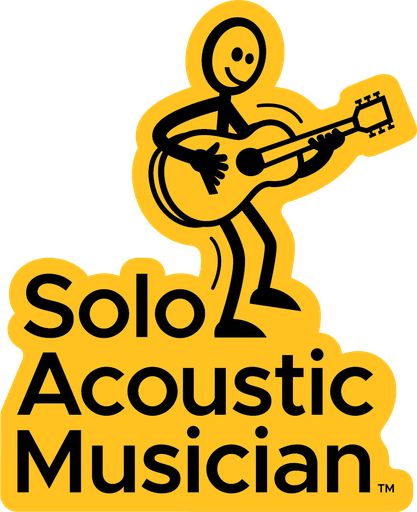 Solo Acoustic Musician Logo Sticker (Custom Cut 4" x 4")